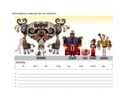 English Worksheet: Comparatives Practice: Book of Life Movie Characters