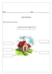 English Worksheet: Parts of the house