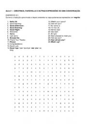 English Worksheet: GREETINGS