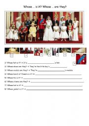 English Worksheet: Whose, William and Kates wedding