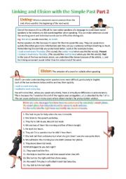 English Worksheet: Elision and Linking for Past Regular Verbs (part 2)