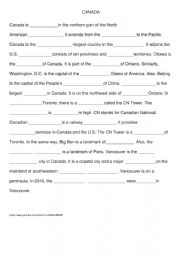 English Worksheet: Canada