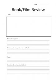 English Worksheet: Book Review