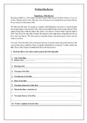 English Worksheet: film review