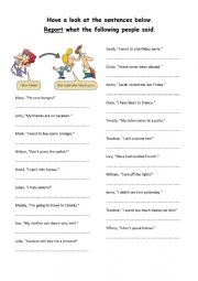 Reported Speech exercise