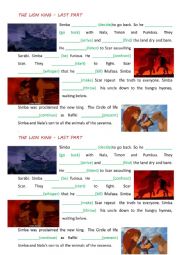 English Worksheet: the lion king last part