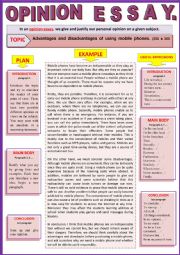 Opinion essay - Advantages and disadvantages of Mobile Phones - Guided writing + Example.