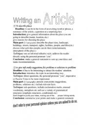 English Worksheet: writing articles