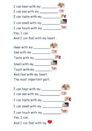 English Worksheet: Body part and Sences