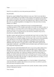 English Worksheet: persuasive letter