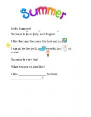 Summer Reading Sheet