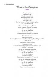 English Worksheet: SONGS ACTIVITIES