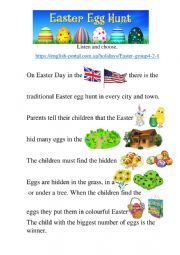 English Worksheet: Easter egg hunt. listening