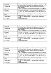 English Worksheet: Crime Vocabulary