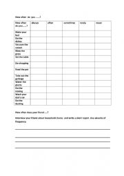 English Worksheet: Household chores -handout