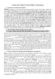 English Worksheet: LANGUAGE TASKS 2nd YEAR TERM 3