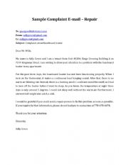 English Worksheet: Housing Repair - Sample tenant complaint e-mail