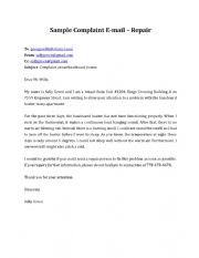 English Worksheet: Housing Repair - Sample tenant complaint e-mail