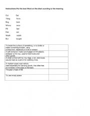 English Worksheet: Minimal pairs