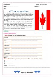 English Worksheet: Canada 