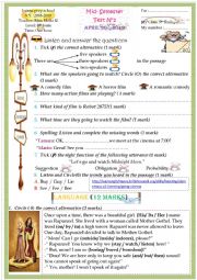 English Worksheet: Mid -SEMESTER  test 9th form