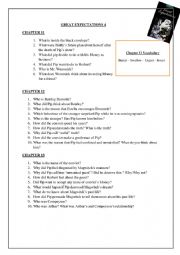 English Worksheet: Great Expectations Stage 5 Oxford Chapter 11-12-13 Questions