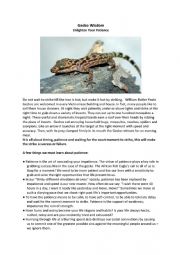 English Worksheet: Gecko Wisdom-Enlighten Your Patience