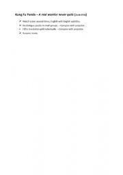 English Worksheet: Kung Fu Panda 1 movie worksheet 2