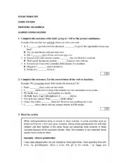 English Worksheet: future tenses test