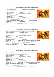 English Worksheet: The Incredibles