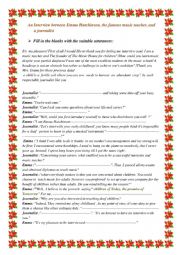 English Worksheet: Emma Hutchinson 