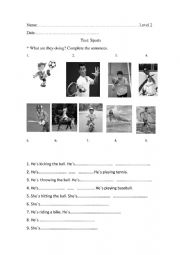 English Worksheet: Test: Sports