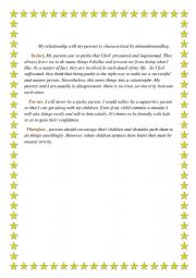 English Worksheet: pushy parents