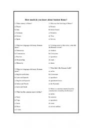 English Worksheet: How much do you know about Romans