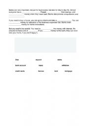 English Worksheet: Banking and finance