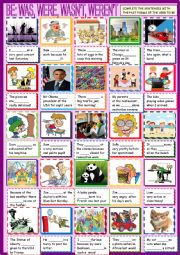 English Worksheet: Be was were: new practice