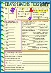 Present simple third person new practice