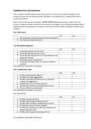 English Worksheet: First B2 Speaking checklist