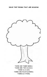 English Worksheet: cOMPLETE THE DRAWING 