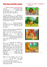 English Worksheet: The Lion and the Mouse