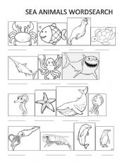 English Worksheet: SEA ANIMALS