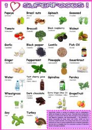 SUPER FOODS Poster1 - Pictionary + Pronunciation