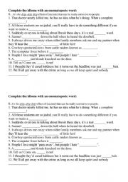 English Worksheet: onomatopoeia idioms! 