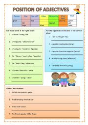 Position of adjectives