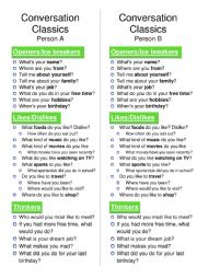 English Worksheet: Conversation Classics