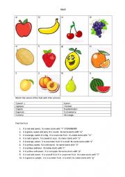 English Worksheet: find the fruit