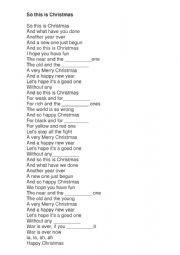 English Worksheet: So this is Xmas (Celine Dion)