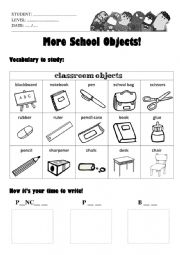 school objects 