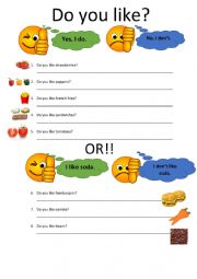 English Worksheet: Do you like...