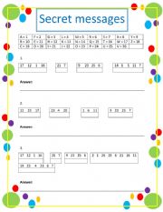 English Worksheet: Secret message